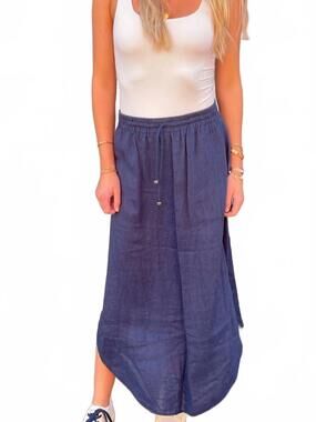 NEW OTTOD'AME linen long skirt in night